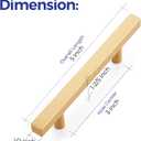 Ravinte 10 Pack Brass 3 Inch Hole Center Champagne Gold Handles Square Cabinet Hardware Stainless Steel Pulls for Kitchen Cupboard Drawers 5 Inch Overall Length