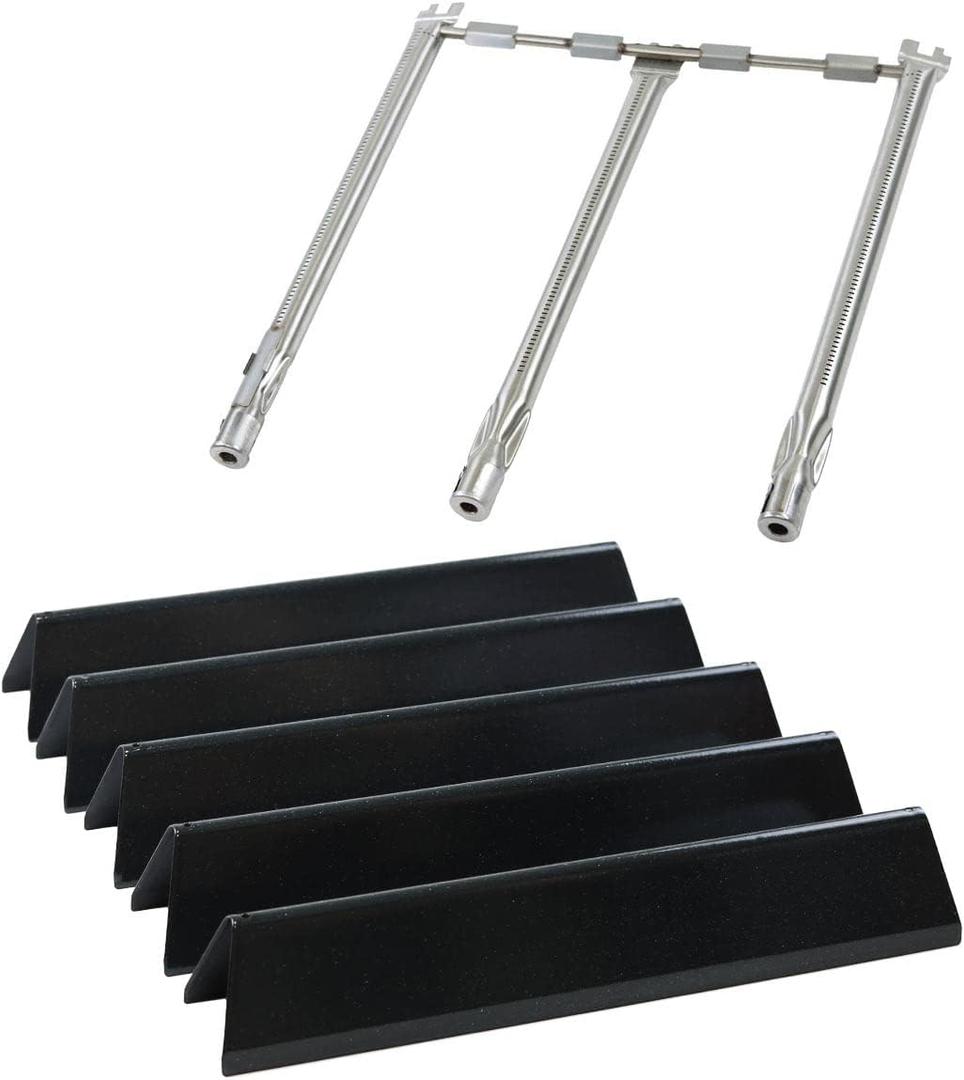 Spirit e310 7636 Flavorizer Bars & 69787 Grill Burner for Weber Spirit and Spirit II 300 Series E310 E320 E330 S310 S320 S330 68950 with Front Control, Grill Parts 15.3" Heat Plate, 18" Burner Tube