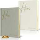 Elegant Linen Wedding Vow Books With Gold Foil Lettering - Perfectly Sized His and Hers Vow Books With Plenty Of Pages To Write Whatever is on Your Heart - A Beautiful Addition For The Wedding Day