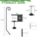 2 Pack Heavy Duty Deck Hook, 17 Inch Railing Hook, 360 Degree Swivel Plant Hanger, Solid Metal Deck Hangers for Hanging Bird Feeders, Wind Chimes, Lanterns and Flower Pots, Black