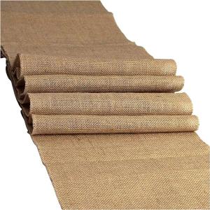 Ling's moment 12 x 70 Inches Jute Farmhouse Table Runner Burlap Table Decor Bamboo for Winter Rustic Wedding Decorations Woodland Baby Shower Country Kitchen Boho Out Table Decor, 6 Pack