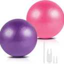 Guirnd Pilates Ball 2P, 9 Inch Workout Ball for Women Men Kid Toddler, Small Exercise Ball with Pump for Physical Therapy, Stability, Stretching, Barre, Yoga, Core(Pink & Purple)