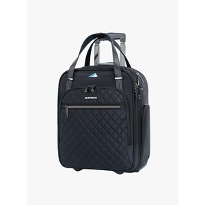 EMPSIGN Underseat Carry On Wheeled - 16" Carry on Bag with Wheels Multi-functional Lightweight Rolling Bag Overnight Weekender Small Suitcase for Women Men Travel Business, Black