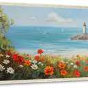 Ardemy Lighthouse Framed Canvas Wall Art for Living Room Blue Ocean Painting Seascape Landscape Coastal Picture Textured Bedroom Artwork Home Office Wall Decor, Large 40"x20"