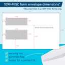 50 1099 MISC Tax Envelopes - Designed for printed 1099 Laser Forms from Quickbooks or Similar Tax Software - 5 5/8 Inch x 9 Inch, Gummed Flap, 50 Form Envelopes
