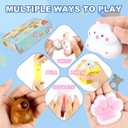 Taba Squishy Toys Kit 12 Pcs, Fufu Squishy Pack Include Taba Squishy Paw, Hamster, Chick, Dog, Pig, Banana, Bear, Capybara, Squishies for Kids, Sensory Toys for Boys and Girls, Small