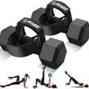Dumbbell Foot Attachment, Tibialis Trainer, Adjustable Ankle Weights, Leg Workouts at Home for Hip Flexors,Ankle Straps for Weight Lifting,Shin Splint,Hamstring Curls,Leg extensions,Home Gym Equipment (Black (Pair))