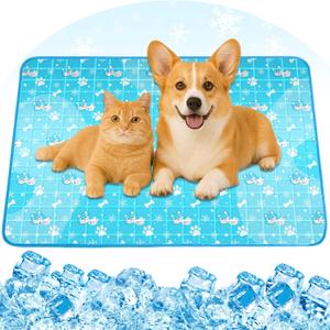 Dog Cooling Mat, Pet Cooling Mat with Non-Toxic Solid Gel, Self-Cooling Pad for Dogs, Waterproof, Durable Cooling Bed for Indoor, Outdoor, Summer