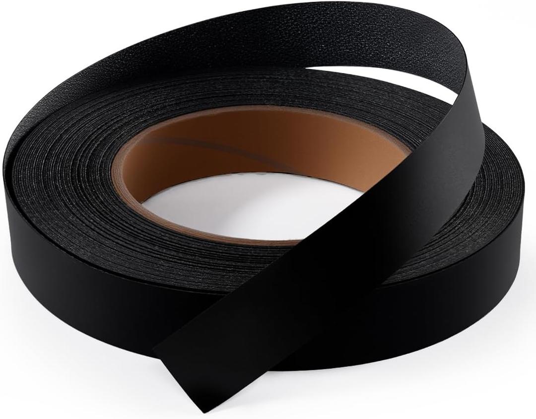 Melamine Edge Banding Black 3/4 inch x 50 ft Veneer Edging Easy Application Iron on Edge Banding Tape for Cabinet Plywood Repairs Furniture Restoration