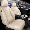 Car Seat Cover Full Set for Lexus RX350 Seat Covers 2007-2025, Nappa Leather Waterproof Seat Covers for Cars, Airbag Compatible, Universal Automotive Seat Covers(Standard Front Row/Beige)