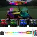 Battery Powered Golf Cart Canopy Lights, 2 Pcs 47.25 Inches Multicolor Golf Cart Roof Light with Remote, IP68 Fully Waterproof Golf Carts Underglow Led Strip Lights for EZGO Yamaha Club Car Boat