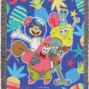 Northwest Spongebob Squarepants Woven Tapestry Throw Blanket, 48" x 60", Group Pic