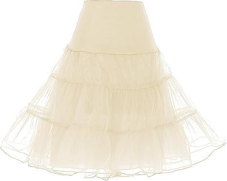 DRESSTELLS 50s Petticoat Skirts Women Vintage Tulle Underskirt Retro Tutu Crinoline, L
