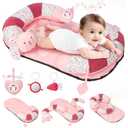 2-in-1 Tummy Time Activity Mat & Seated Support with 5 Toys