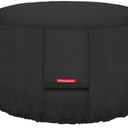 Porch Shield Fire Pit Cover - Waterproof 600D Heavy Duty Fade Resistant Round Patio Fire Bowl Cover Black