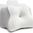 Maphorzene Cervical Pillow for Neck Pain & Side Sleepers Patented Ergonomic Memory Foam Pillow  Adjustable Height for Back & Side Sleeping, Anti-Snoring (Grey+White, Adjustable Height)