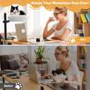 Cat Desk Bed, Pet Cats Desk Nest Round Hammock, 360 Rotation & Height Adjustable, Comfortable Washable Soft Pad for Kitten, Metal Frame for Table Mounted Desk Side Pet Perch Bed Furniture