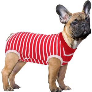 SAWMONG Dog Recovery Suit, Recovery Suit for Dogs After Surgery, Dog Spay Surgical Suit for Female Dogs, Dog Onesie Bodysuit for Surgery Male Substitute E-Collar Cone, Red, Medium (Medium (Back: 12.2", Weight: 6-12 Ib))