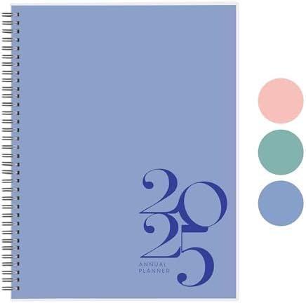Rileys & Co 2025 Classic Weekly Planner - Annual Weekly & Monthly Agenda Planner, Jan - Dec 2025, Flexible Cover, Notes Pages, Twin-Wire Binding (8.5 x 11-Inches, Blue), 4 PCS