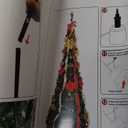 6.5FT Pop Up Christmas Tree with Lights and Decorations & Remote & Timer, Prelit Fully Decorated Pull Up Artificial Christmas Tree with Xmas Ball Ornaments Bows Ribbons for Xmas Party Decor (Red&gold)