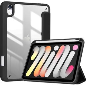 ProCase Smart Case for iPad mini 7th(A17 Pro) 2024 / Mini 6th Generation 8.3" 2021, Protective Cover with Pencil Holder for iPad mini 7 6 8.3 Inch (A2993 A2995 A2567 A2568 A2569) -Black