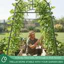 7ft Garden Arch Trellis for Climbing Plants Outdoor-Heavy Duty Metal Cucumber Trellis for Raised Beds- Tall Steel Vegetable Arbor with Strong Bolt Assembly & Outdoor-Ready Stakes, 71"L×70"W×82"H