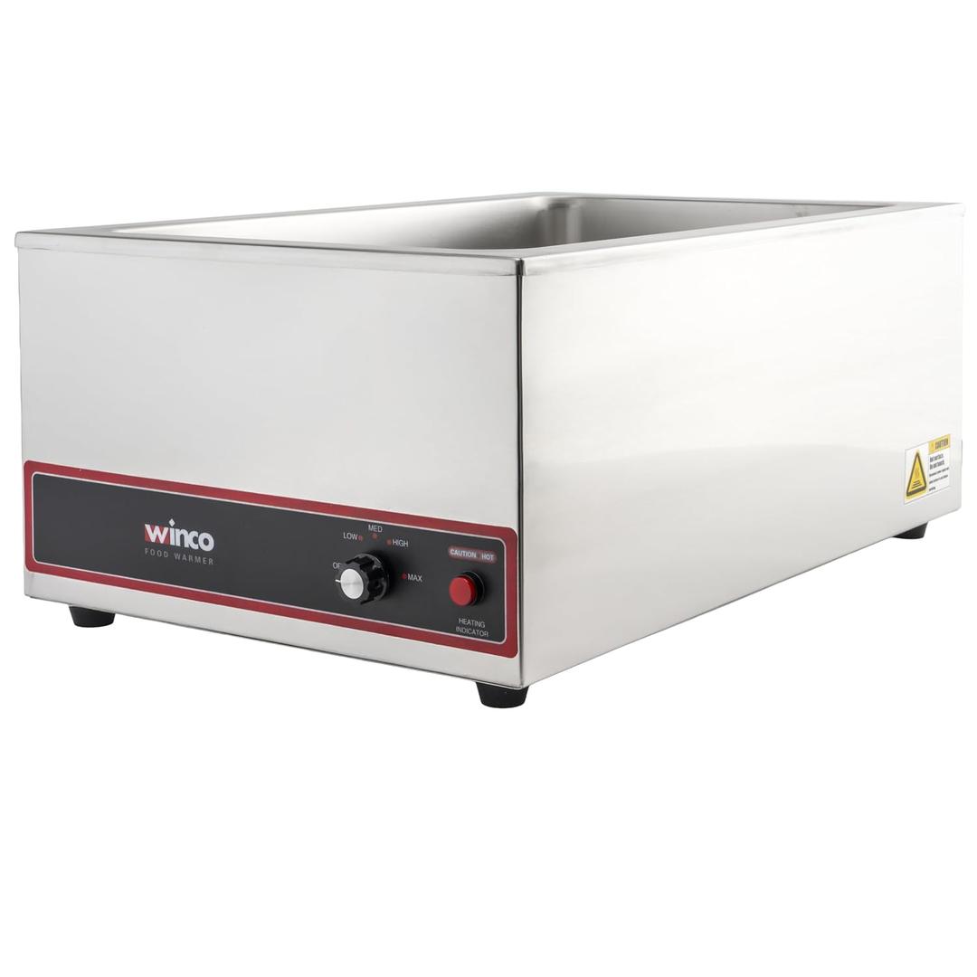 Winco FW-S500 Commercial Portable Steam Table Food Warmer 120V 1200W,Stainless Steel,Large