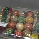 92ct Christmas Tree Decoration Set - Shatterproof Christmas Baubles with Strings for Wreath, Garland & Party Decoration, Red-Green
