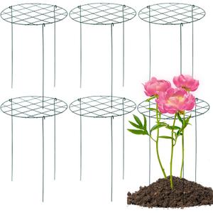 6 Pack Peony Cages and Supports 16 x 24 Inch Grow Through Plant Support Peony Support Ring for Outdoor Plants