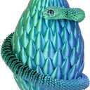 Easter Eggs, Snake Egg with 3D Printed Snake, Year of The Snake 2025, 3D Printed Snake, Executive Desk Toys, Articulated Snake, Fidget Toys Gifts for Easter Adults (GreenBlue)