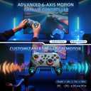 JDDWIN Wireless Controller for Switch 2/Switch/PC/Steam Deck, Hall Effect Joysticks & Triggers/Wake-up Function, Gamepad with RGB Light /Turbo/Programmable/ Dual Vibration Bluetooth USB Adapter for PC (Black)