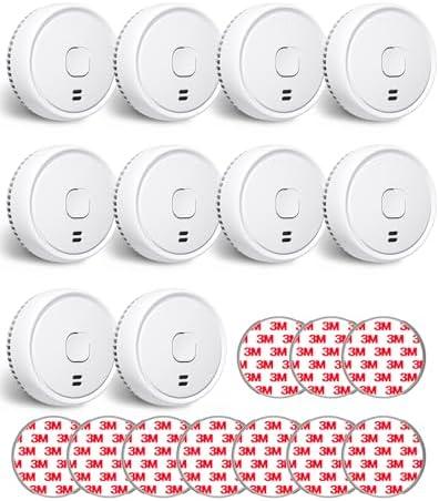 Ecoey Smoke Detector, Smoke Alarm with Advanced Photoelectric Technology, Fire Alarm Smoke Detector with Test Button and Low Battery Reminder, Fire Alarm Used in Bedroom, Home, 10 Packs