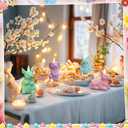 Bucherry 4 Pcs Easter Bunny Flameless Candle Light 7.5" LED Pastel Easter Rabbit Candles Battery Operated Spring Lighted Tealight Bunny Flickering Tea Light Gifts for Women Spring Home Table Decor