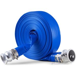 VEVOR Backwash Hose, 2 in x 100 ft, Blue PVC Hose, with Clamps, Camlock, Aluminum Fittings, Fit Various Pumps, for Sewage Treatment, Water Transportation and More Agricultural Purposes