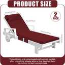 Tondiamo 2 Set Outdoor Chaise Lounge Cushions with Pillows and Storage, 72 x 21 x 3 Inch Outdoor Lounge Chair Seat Pads Outside Waterproof Chaise Cushion for Lawn Patio Furniture(Wine Red)