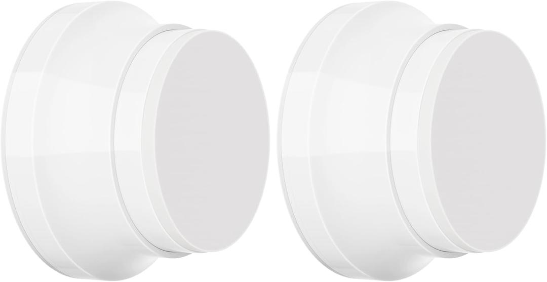 2 x 2PC Door Stoppers for Wall, 1.65 x 0.9 Inch Door Knob Wall Protector with Silicone & Aluminum Alloy, Adhesive & Screw Mounting Door Bumper for Home & Office Walls, White