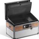 Glosen Medicine Lock Box,locking medicine box, Security Lock BoxesMedium Black 12 x 7.68 x 7.87 Inch, First Aid Key Safe Box for Medication