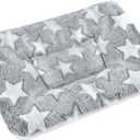 Small Animal Bed Mat, Soft & Warm, Suitable for Guinea Pig, Hamster, Rabbit, Rat and Bearded Dragon (X-Large(13.3''x9.4''), Star Grey)
