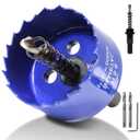 Luomorgo 50mm/2 inch Hole Saw, 1 1/4 inch Cutting Depth HSS Bi-Metal Hole Cutter for Wood Cornhole Boards Plastic Drywall & Metal Sheet (Blue)