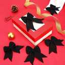 Syhood 30 Pcs Burlap Bows Christmas Knot Handmade Ribbon Natural Rustic Burlap Bows Wreath Decorative Bowknot Ornaments for Christmas Tree Home Decoration Festival Party Supplies(Black)