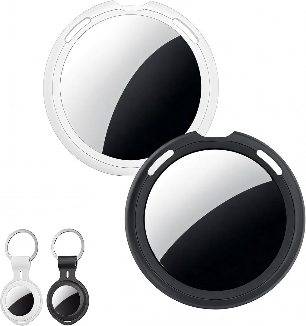 Tracker Tags 2 Pack [Apple MFi Certified] Works with Apple Find My (iOS Only) Air Bluetooth Smart Item Locator Tag Key Finder Waterproof Worldwide Tracking Device for Luggage Wallet Pets Kids Dogs Bag