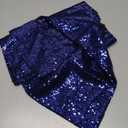 HMQIANG Navy Blue 50 inch Round Sequin Tablecloth Glitter Table Cloth Seamless Shiny Overlay for Halloween Christmas Party Table Décor