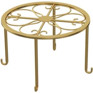 Hewnda 1Pack Metal potted plant stand, rust-proof iron flower pot stand, heavy duty pot stand for indoor patio (Gold)