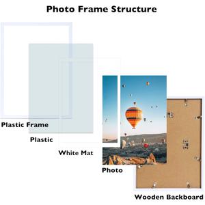 12x16 Picture Frame Set of 2 White with 10x14 Mat for 30 x 40cm Diamond Art Painting, Display Photo 10x14 with Mat or 12 x 16 Without Mat, Wall Hanging Large Frame, 2 Pack, White