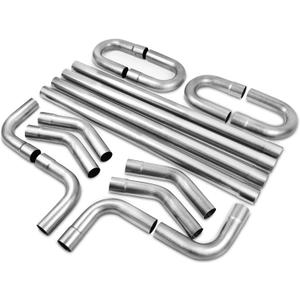2.25'' Custom Exhaust Kit Universal Mild Steel 16 Gauge Tubing Mandrel Bend Pipe Straight & U-Bend (16PCS, 2 Packs)