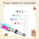 CZWZ 30Pcs Mini Multicolor Pens in One 4-in-1 Cute Pens Bulk, Ballpoint Pen for Birthdays and Parties, Fun Gifts Assorted Ink Kawaii Pen(Capybara)