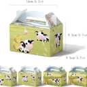 HIDEINLUCK Cow Birthday Party Decorations Treat Boxes Cow Party Favor Bags Goodie Candy Boxes Cow Print Bags for Cow Themed Party Decorations