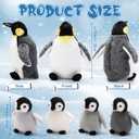 5 Pcs Stuffed Animal Penguin Plush Toy Set 14 Inch Mommy Penguin Stuffed Animal with 4 Cute Babies in Zippered Belly Soft Cuddly Plushie for Kids Gifts (Simple Style)