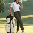 Women's Golf Pants with Deep Pockets Stretch 7/8 High Waisted Travel Pants Ankle Pants Casual (Gray, XL)