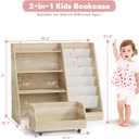 COZPAW Kids Bookshelf and Toy Storage, 4 Tier Toddler Bookshelf with Movable Drawer (Oak)